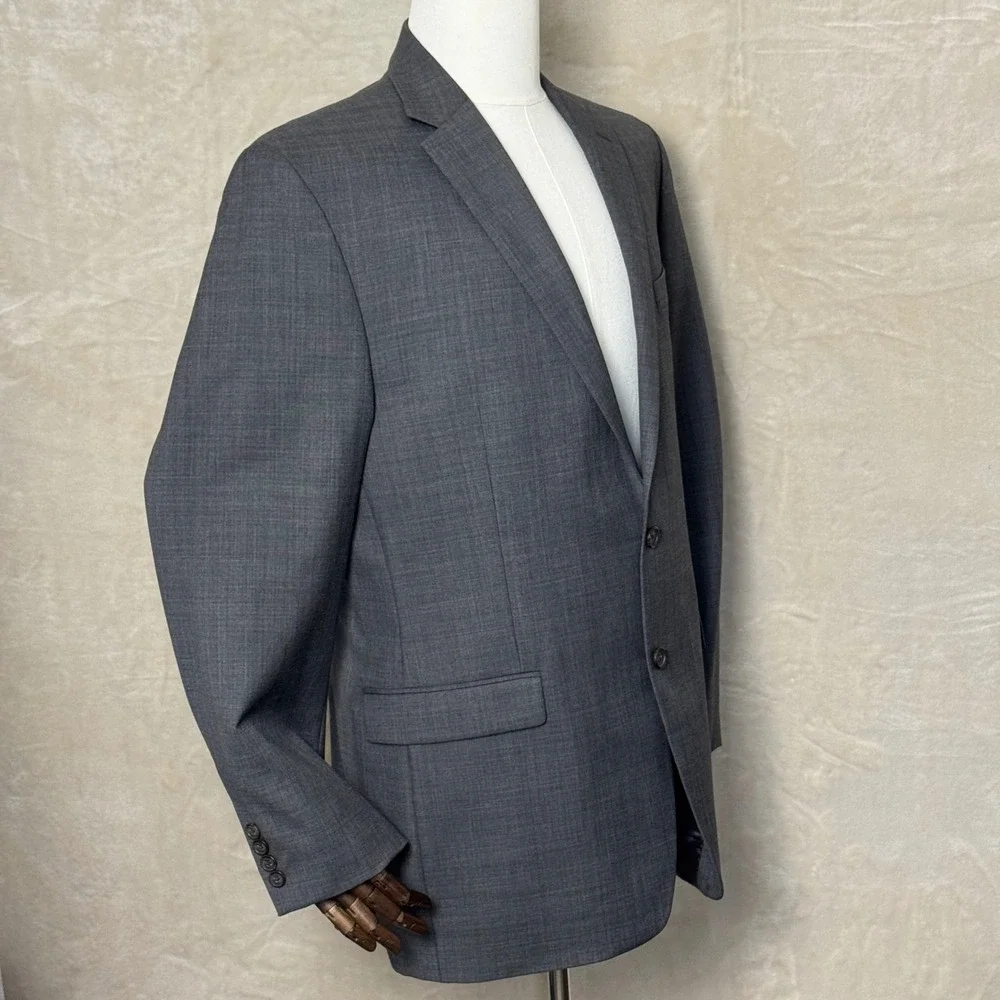 Lauren Ralph Lauren Mens Grey‎ 100% Wool Two Button Classic Sport Coat Size 42L